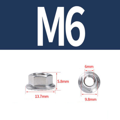 M3-M20 Flanged Hex Serrated Nuts A2 / A4 Stainless Steel Marine Grade DIN 6923