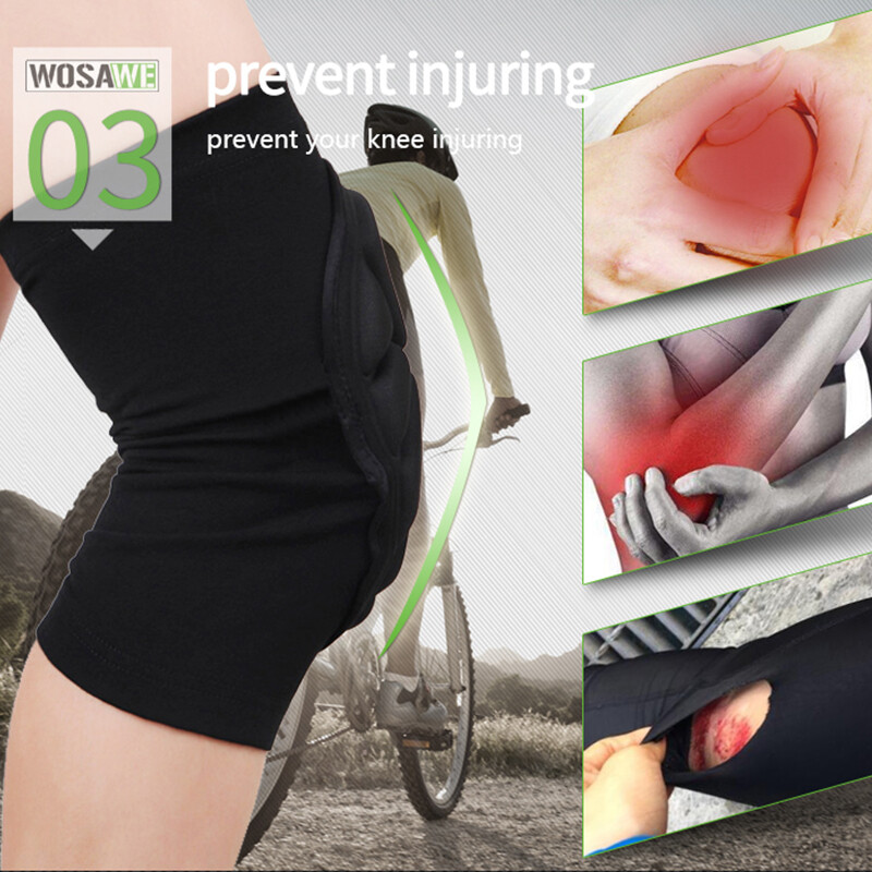WOSAWE Cycling Sports Knee Pads EVA Soft Ski Skateboard Knee Protectors Adults