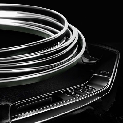 5M Silver Flexible Trim For Car Interior Exterior Strip Moulding Decorative Line