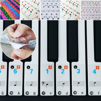 D165 4EE3 Keyboard Sticker Piano Stickers Gift Children Creative Transparent