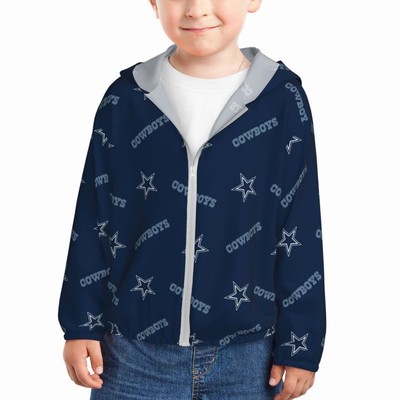 Dallas Cowboys Kids Sun Protection Hoodie Lightweight Zip Jacket Size 2-6T