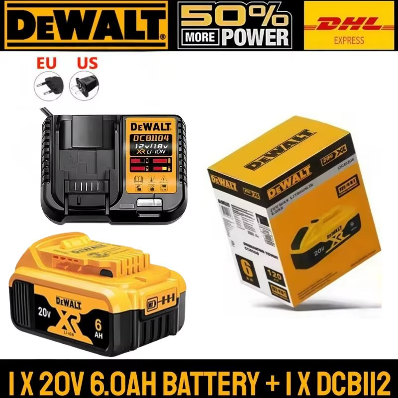 100% Original Battery 20V/60V 6Ah 9Ah MAX FlexVolt for DCB606 DCB205 DCB206 DCB2