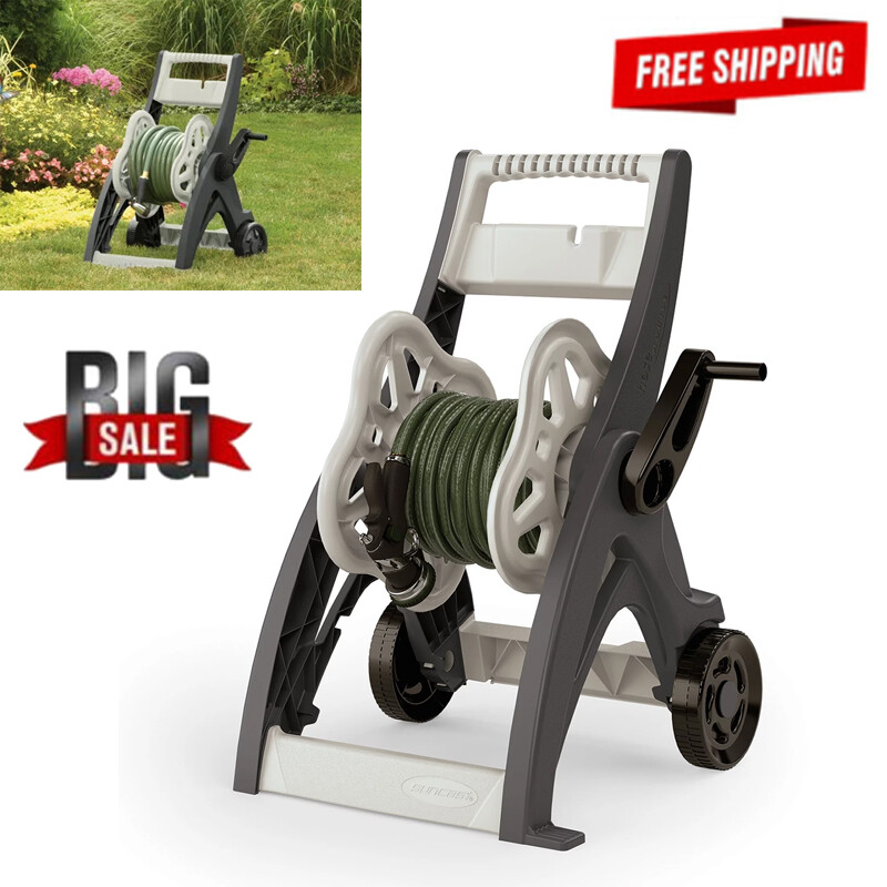 175 ft Hosemobile Hose Reel Cart with 7 in Wheels Small Storage Garden Holder