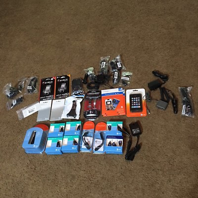 Cell Phone Accessories Motorola Nokia Blackberry ATT iGO Lot Of 36 Mostly NIB 