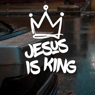 Jesus is King and wears a crown creative&funny stickers for cartoon