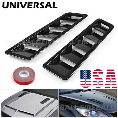 2x Universal Car Hood Vent Louver Scoop Cover Air Flow Intake Cooling Panel Trim