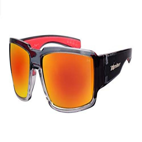 Medium, 2 Tone Smoke Frame / Red Mirror Lens