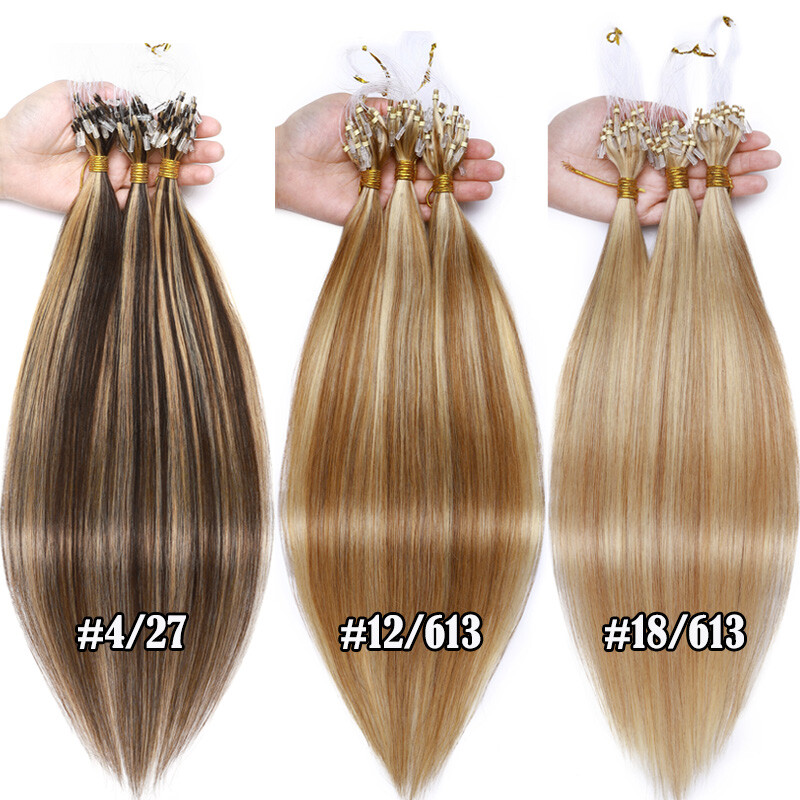 150g Thick Micro Loop Ring Human Hair Extensions Micro Link Nano Bead Tip 0.5/1g