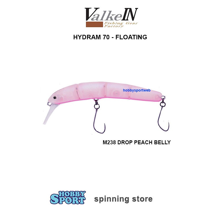 VALKEIN HYDRAM 70 mm COL. M238 DROP PEACH BELLY MINI CRANCK FLOAT. 3,7g A.TROUT