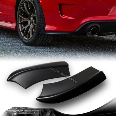 For 2015-2019 Dodge Charger SRT-Style Black Rear Bumper Lip Aprons Polyurethane