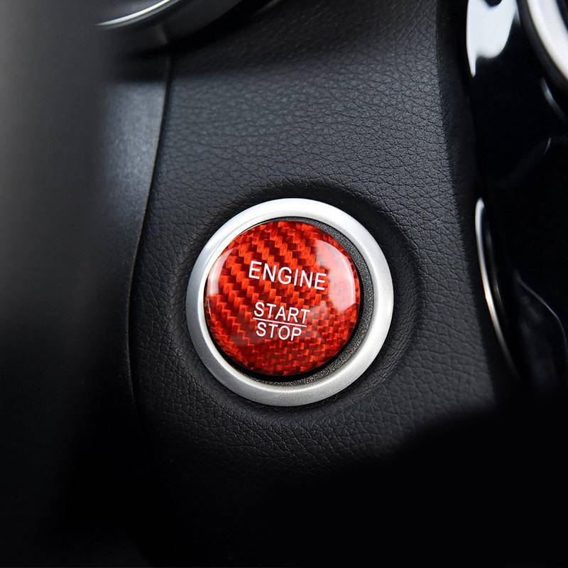 For Mercedes-Benz Car Engine Start Stop Push Button Switch Cover Carbon Fiber