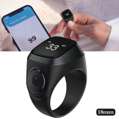 Smart Tasbih Tally Counter Ring for Muslims Zikr Digital Tasbeeh 5 Prayer Time.