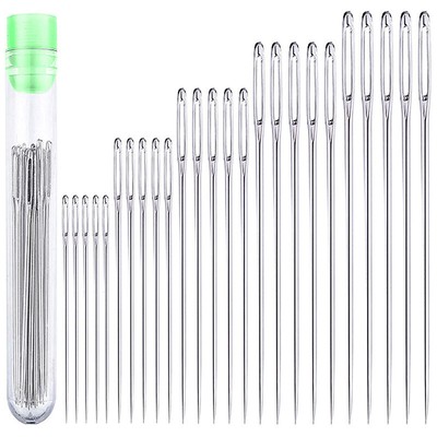 25 Pcs Large Eye Stitching Needles Sewing Handmade Leather Sewing Tool Set WY4