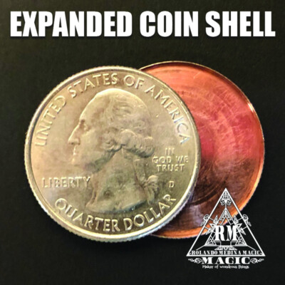 US QUARTER EXPANDED COIN SHELL Magic Coin MADE FROM REAL COIN! Trick, Quality