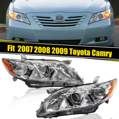 Left & Right Side Projector Headlights Headlamps for 2007-2009 Toyota Camry