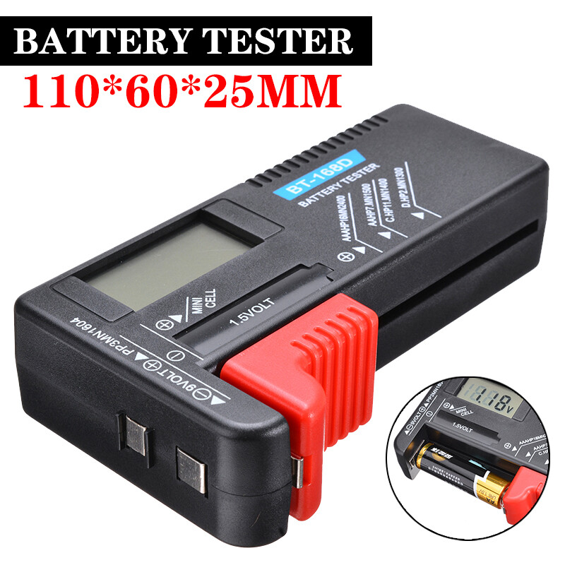 Knopfzellen LCD Digital Akku Batterietester Knopf Tester für AA/AAA/C/D/9V Akku