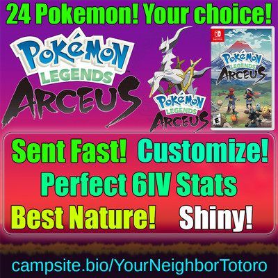 24 Pokemon (Your Choice) Pokemon Legends: Arceus - Custom Pokemon - Perfect 6IV