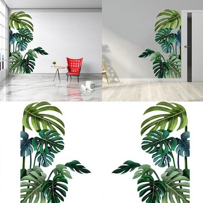 Tropical Leaves Green Plants Wall Stickers PVC Decals Nursery Mural Home Decor