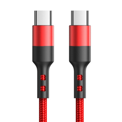 Braided USB C To USB C Fast Charger PD 60W Dual Type C Charging Data Sync Cable