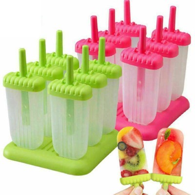 Eis am Stiel Formen Eisformen Eisförmchen Stieleisform im 6er Set DIY Ice Pop