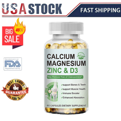 NL Magnesium Zinc Vitamin D3 Calcium 1000 MG Complex Supplement-High Absorption