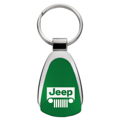 Jeep Grill Tear Drop Key Ring (Green)