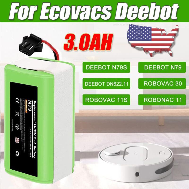 14.4V 3000mAh Battery for Ecovacs Deebot N79S 500 N79 DN622 Eufy RoboVac 11S 30