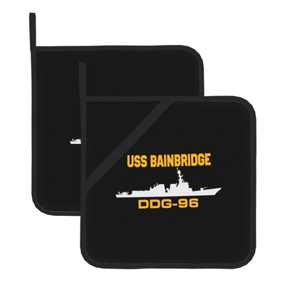 Veterans USS BAINBRIDGE DDG-96 2pcs Pot Holders Sets Insulated Pot Mat