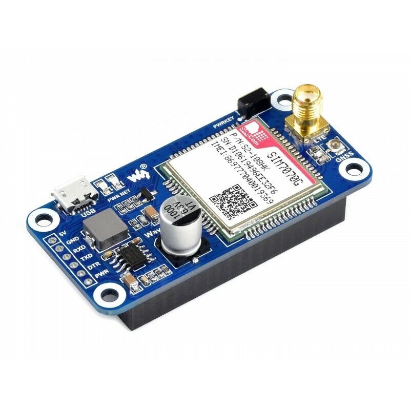 Waveshare Sim7070g Nb-iot / Cat-m / Gprs / Gnss Hat For Raspberry Pi Global Band