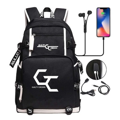 Anime Guilty Crown GC USB Backpack Travel bag Rucksack Laptop Shoulder Bag