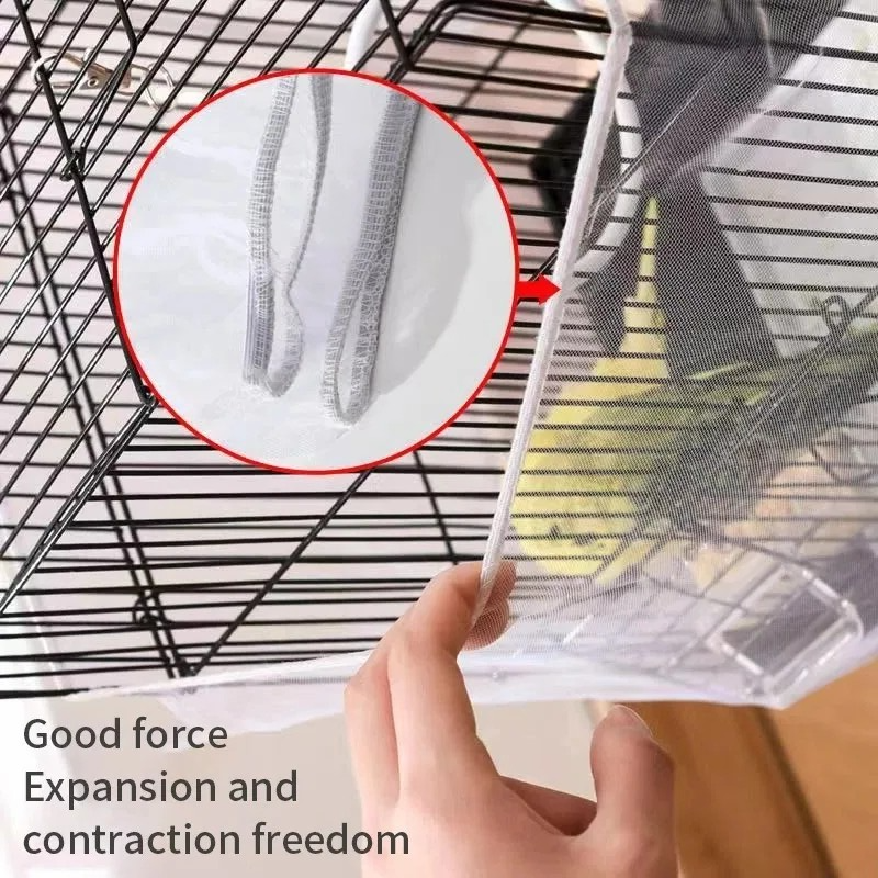 Shell Skirt Mesh Cover Pet Bird Cage Guard Nylon Net Seed Catcher