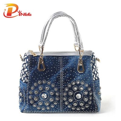 Casual Ladies Tote Bags Designer Crystal Diamond