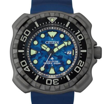Pre-owned Citizen Promaster Bn0227-09l Men Watch Marine Diver 200m Eco-drive Titanium