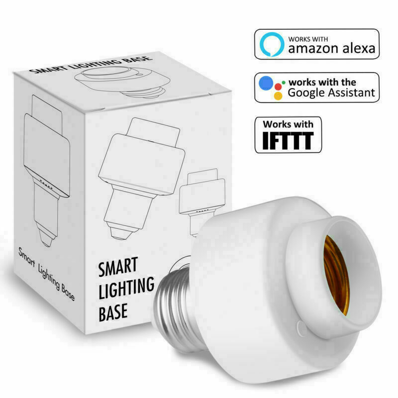WiFi Smart Light Bulb Socket Adapter E27 E26 Works With Google Home Alexa IFTTT