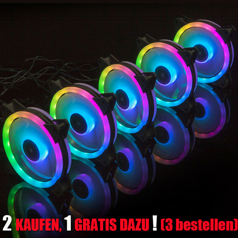 120mm PC-Gehäuselüfter RGB LED-Kühler Computergehäuse-Lüfter mit Fernbedienung