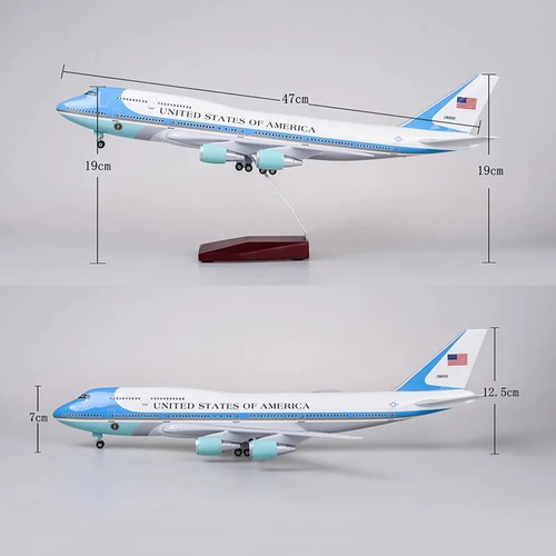 1/150 Air Force One Boeing 747 Airplane Model W/ Landing Gear Voice Control Lamp