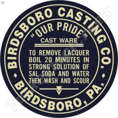 Birdsboro Casting Co. Cast Ware 11.75'' Round Metal Sign