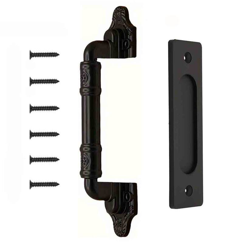 1 Set Vintage Handle Sturdy Barn Sliding Door Pulls for Closet Cabinet Decor