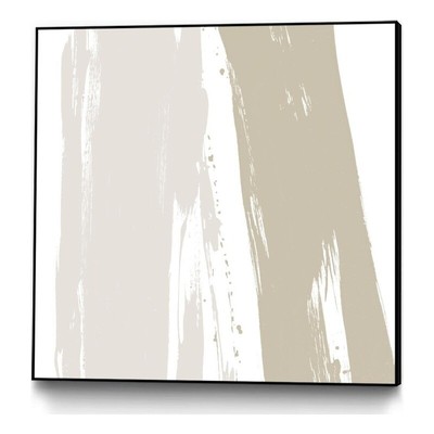 Giant Art Canvas  30x30 Gray Strokes II Framed in Multi-Color