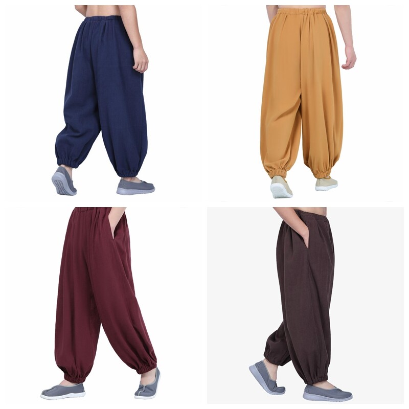 Men Pants Kung Fu Martial Arts Shaolin Wing Chun Harem