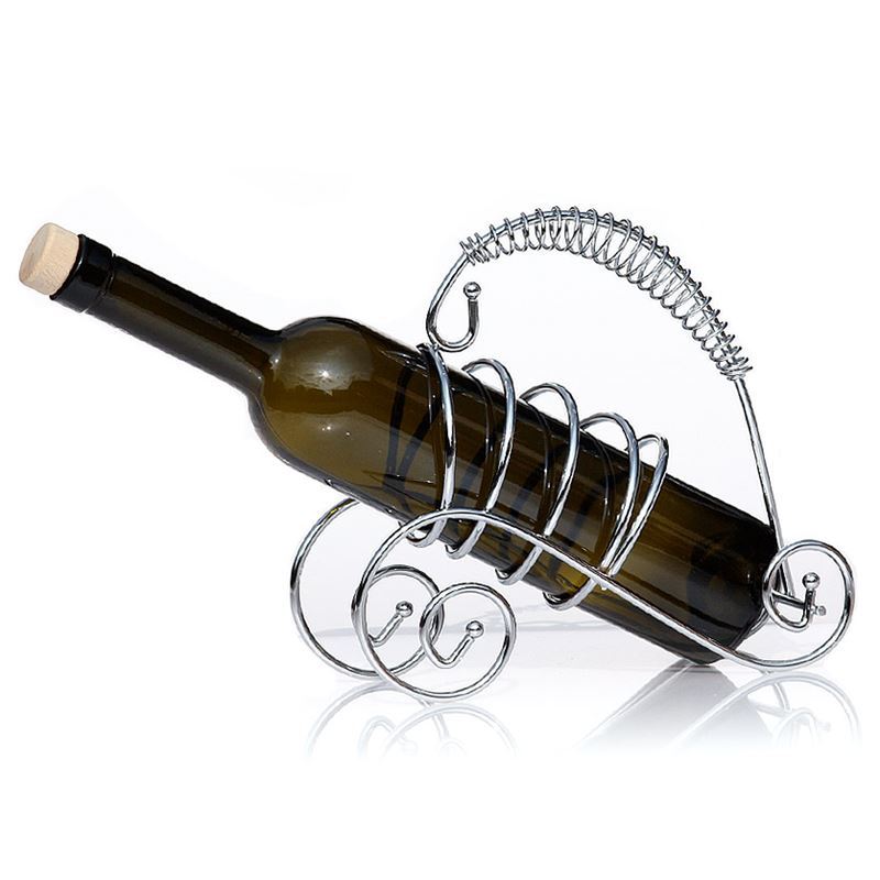 PortaBottiglia Porta Bottiglia Vino In Metallo Cromato Supporto Design moc