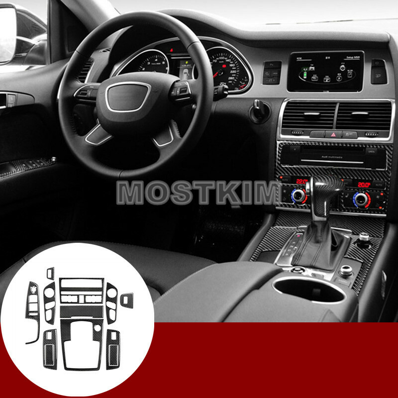 carbon fiber interior accessories whole kit cover trim for audi q7 2008 2015 ebay