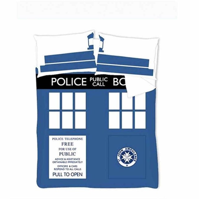 Doctor Who Tardis Double Quilt Cover Set Dr Who Bedroom