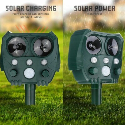 Solar Ultrasonic Power Pest Animal Repeller Repellent Garden Cat Dog BEST P3M3