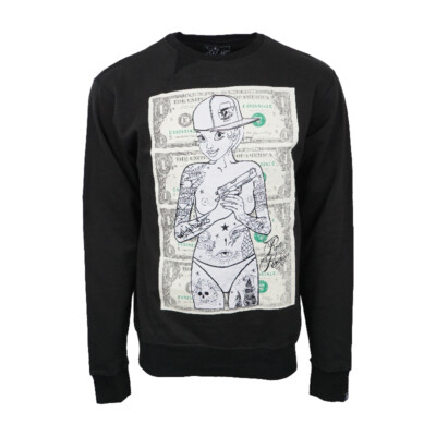RUM KNUCKLES DIRTY CASH MENS BLACK PULLOVER 