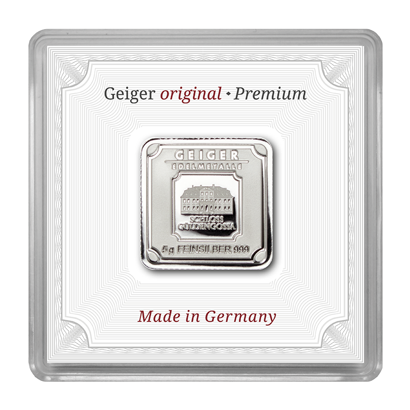 Geiger Edelmetalle Original - 5 Gram Silver Square - In