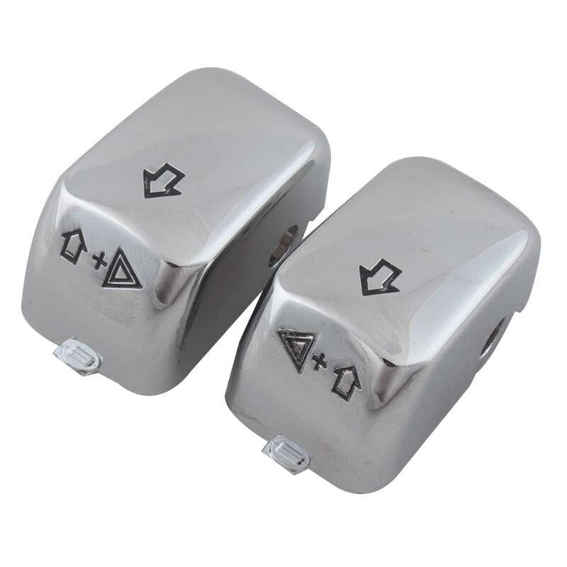 Chrome Hand Control Switch Housing Button Cap For Harley Touring Softail 1996-13