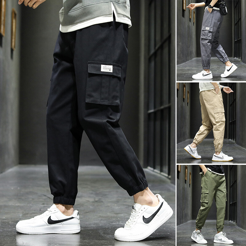 Men's Fashion Casual Cargo Joggers Pants Multi Pockets Chino Combat  Trousers NPS