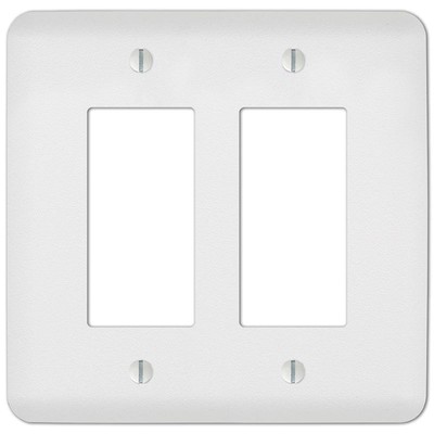 Amerelle Perry Textured White 2 gang Stamped Steel Rocker Wall Plate 1 pc