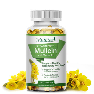 Mulittea Mullein Leaf Capsules | 1000mg | 120 Count | Support Lung Cleanse